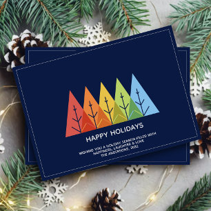 Modern Geometric Color Overlapping Christmas Holiday Card