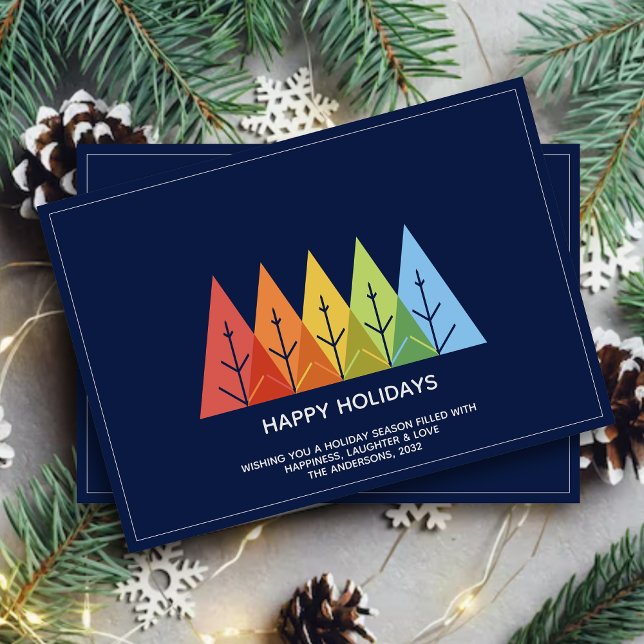 Modern Geometric Color Overlapping Christmas Holiday Card (Creator Uploaded)