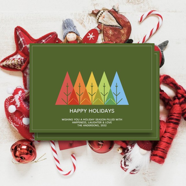 Modern Geometric Color Overlapping Christmas Holiday Card (Creator Uploaded)