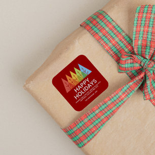Modern Geometric Color Overlapping Christmas Square Sticker