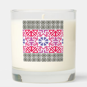 Modern Geometric colorful Boho Pattern Scented Candle