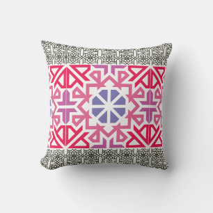 Modern Geometric colorful Boho Pattern Throw Pillow