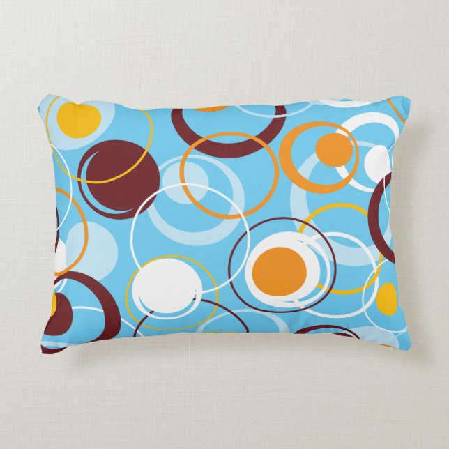 Modern Geometric Colorful Circles Shape Pattern Accent Pillow (Front)