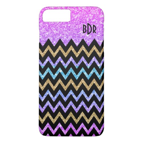 Modern Geometric Colorful Glitter Texture Chevron iPhone 8 Plus7 Plus Case