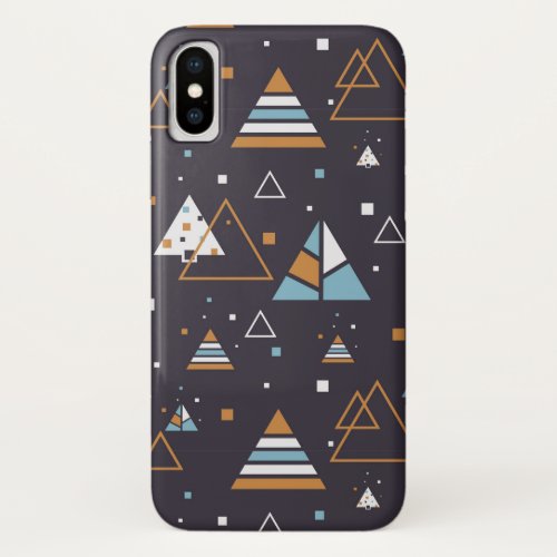Modern Geometric Colorful Triangles Pattern iPhone X Case