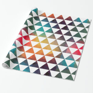 Modern Geometric Colorful Triangles Wrapping Paper