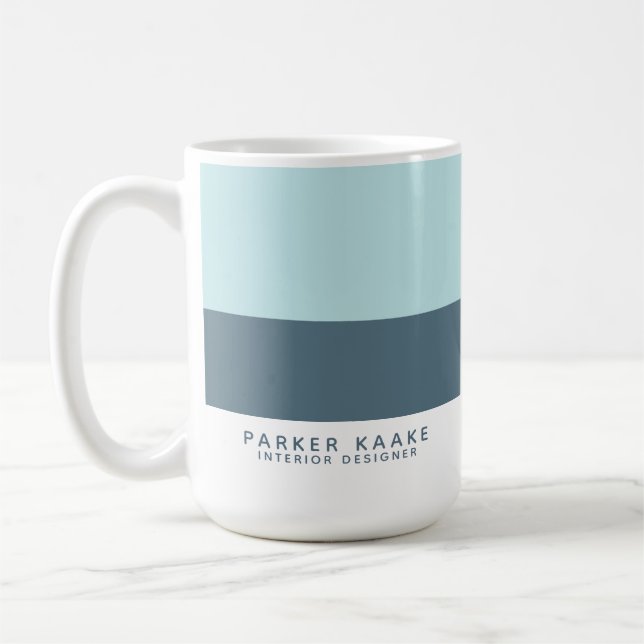 Modern Geometric company Blue Coffee Mug (Left)