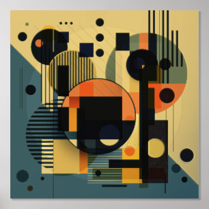 Modern geometric composition 2 foil prints