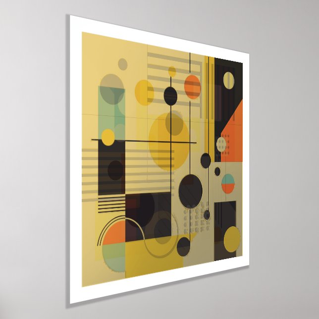 Modern geometric composition 4 foil prints (Laydown)