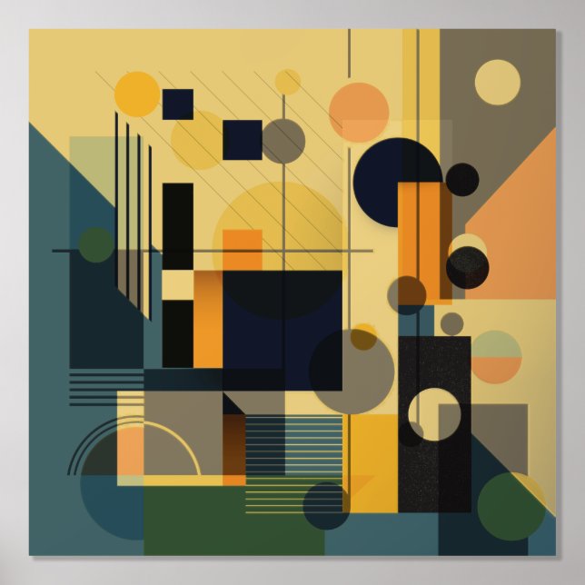 Modern geometric composition foil prints (Front)