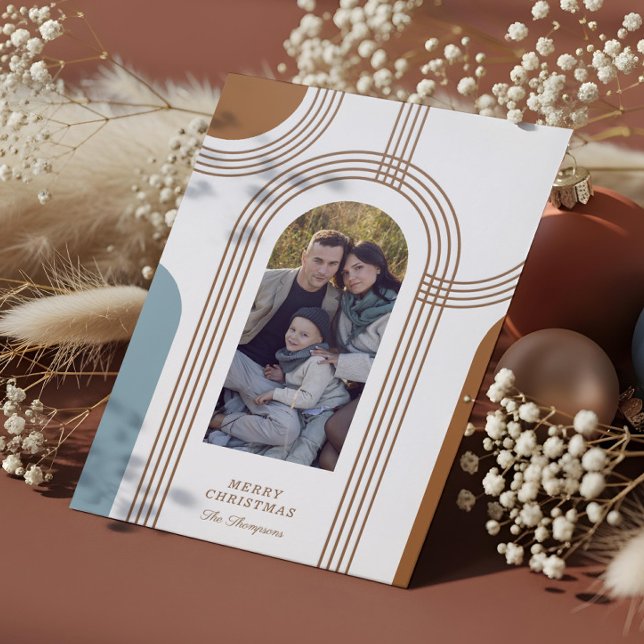 Modern Geometric Concentric Photo Arch Christmas Letterpress Photo Cards (Modern Geometric Concentric Photo Arch Christmas Letterpress Photo Cards)