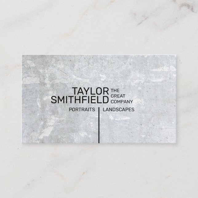Modern Geometric Concrete Business Card (Front)