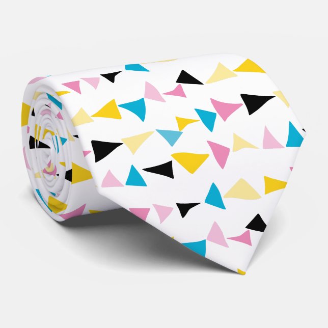 Modern geometric confetti pattern neck tie (Rolled)
