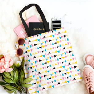 Modern geometric confetti pattern tote bag