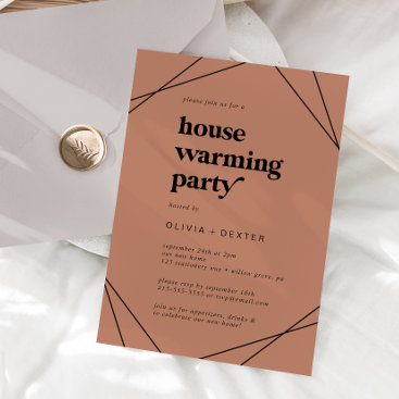 Modern Geometric | Copper Housewarming Party Invitation