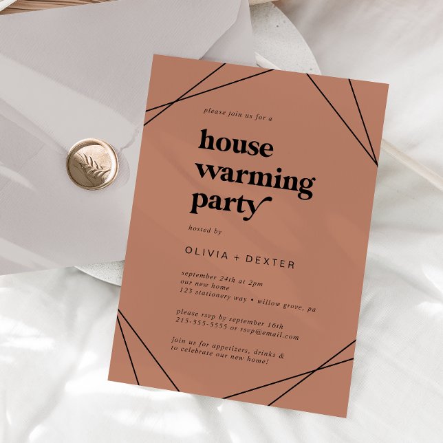 Modern Geometric | Copper Housewarming Party Invitation (Creator Uploaded)