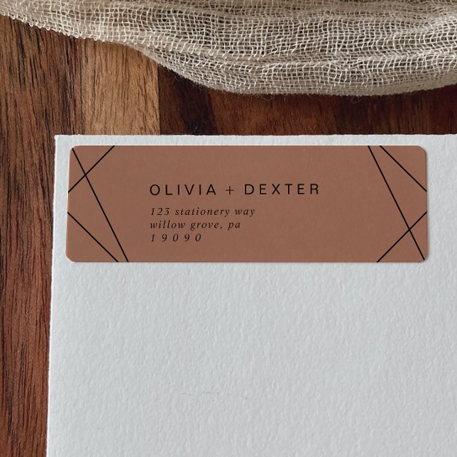 Modern Geometric | Copper Return Address Label (Creator Uploaded)
