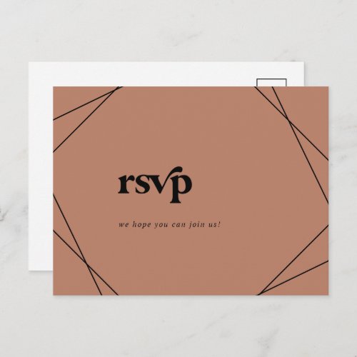 Modern Geometric Copper Song Request RSVP Postcard