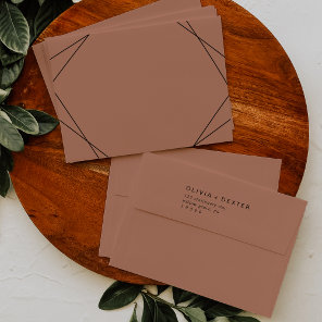 Modern Geometric | Copper Wedding Invitation Envelope