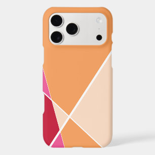 Modern Geometric Criss Cross Orange Color Blocks iPhone 17 Pro Max Case