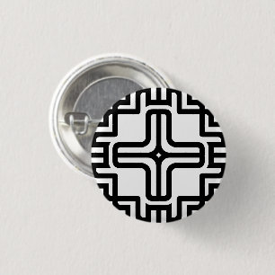 Modern Geometric Cross Line Art Button