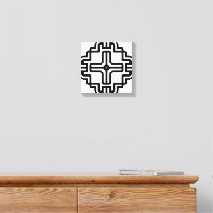 Modern Geometric Cross Line Art Canvas Photo Tile