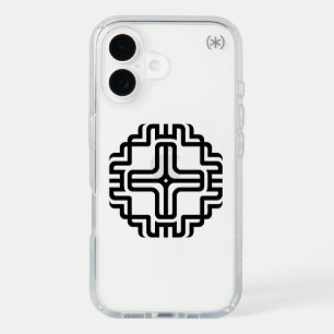 Modern Geometric Cross Line Art iPhone 16 Case