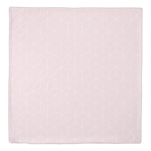 Modern Geometric Cubes Blush Pink Duvet Cover