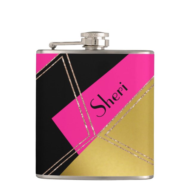 Modern Geometric Custom Flask (Front)