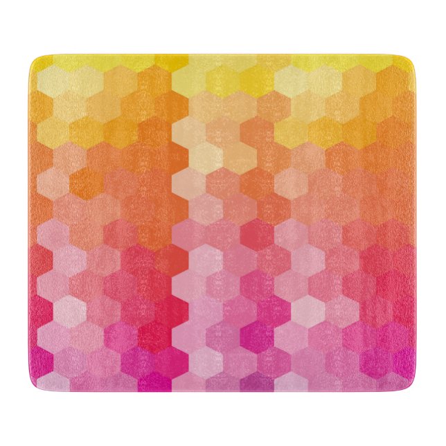 Modern Geometric Cutting Board - Pink Yellow  (Front)