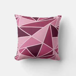 Modern Geometric Dark Pink, Light Pink Throw Pillow