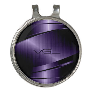 Modern Geometric Deep Purple Metallic Design Golf Hat Clip