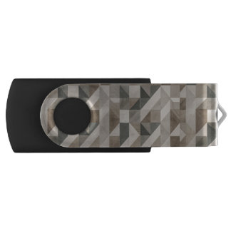 Modern Geometric Design - Neutral Beige & Gray Flash Drive