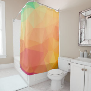 Modern Geometric Design Orange & Pink Shower Curtain
