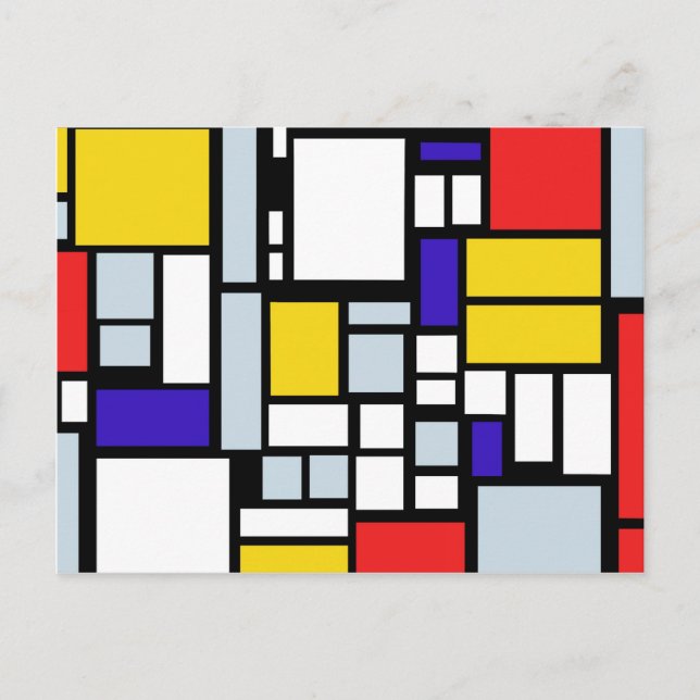 Modern Geometric Design, Primary Colors Postcard (Front)