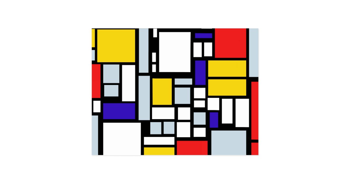Modern Geometric Design Primary Colors Postcard Zazzle Com