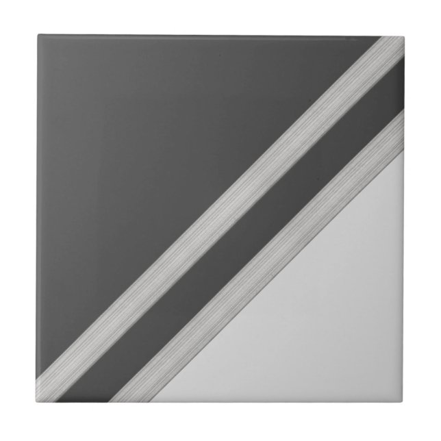 Modern Geometric Diagonal Anthracite Ceramic Tile (Front)