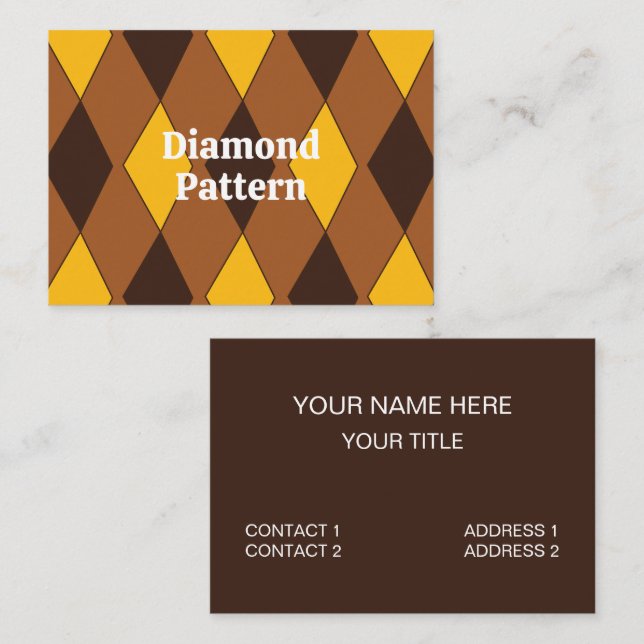 Modern Geometric Diamond Pattern Business Card (Front/Back)