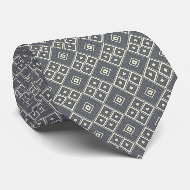Modern Geometric Diamond Pattern Neck Tie (Rolled)