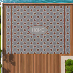 Modern Geometric Diamond Polka Dots Grey Red Outdoor Rug