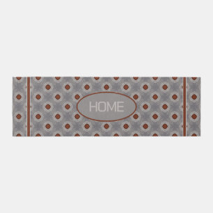 Modern Geometric Diamond Polka Dots Grey Red Runner