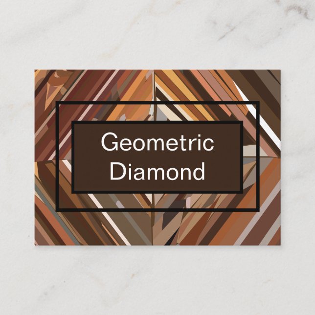 Modern Geometric Diamond Wood Background Pattern Business Card (Front)