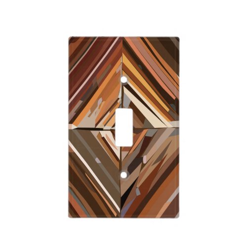 Modern Geometric Diamond Wood Background Pattern Light Switch Cover