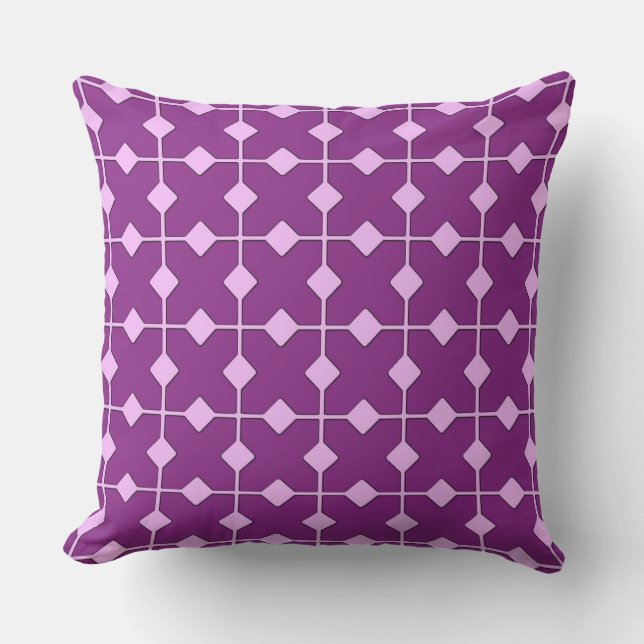 Modern Geometric, Diamonds - Amethyst purple Throw Pillow (Front)