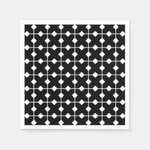 Modern Geometric, Diamonds - Black and White Paper Napkins