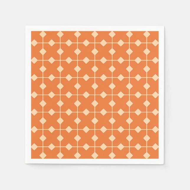 Modern Geometric, Diamonds - Mandarin orange Napkins (Front)