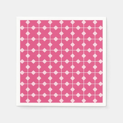 Modern Geometric Diamonds _ Strawberry pink Napkins