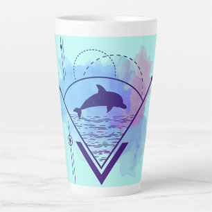 Modern Geometric Dolphin Latte Mug