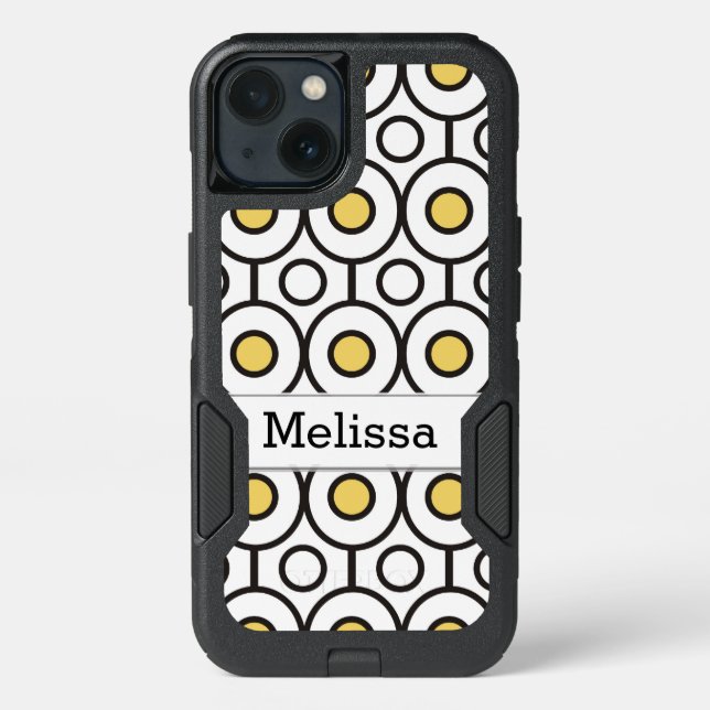 Modern Geometric Dot Pattern Personalized Otterbox iPhone Case (Back)