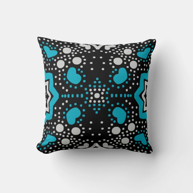 Modern Geometric Dotted Pattern Throw Pillow (Front)